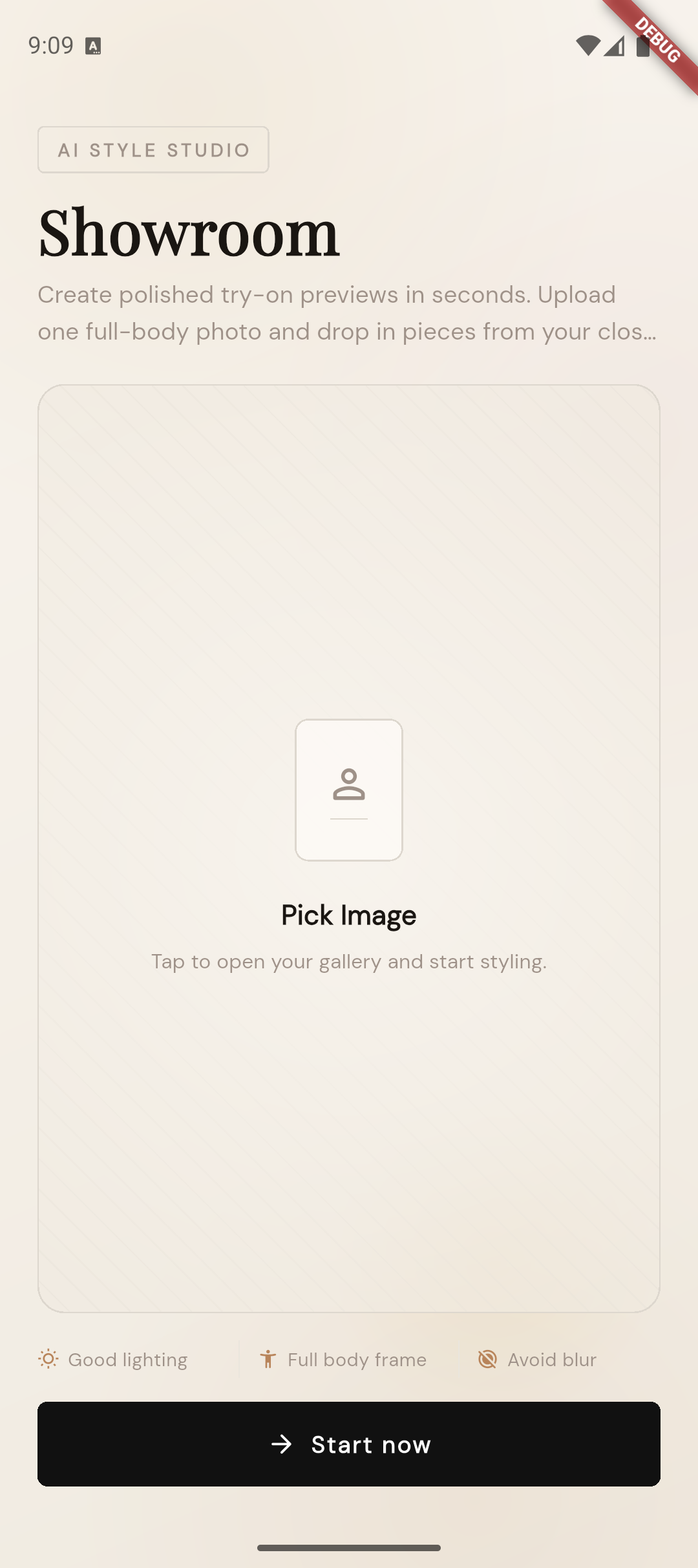 Showroom app return to selection screen