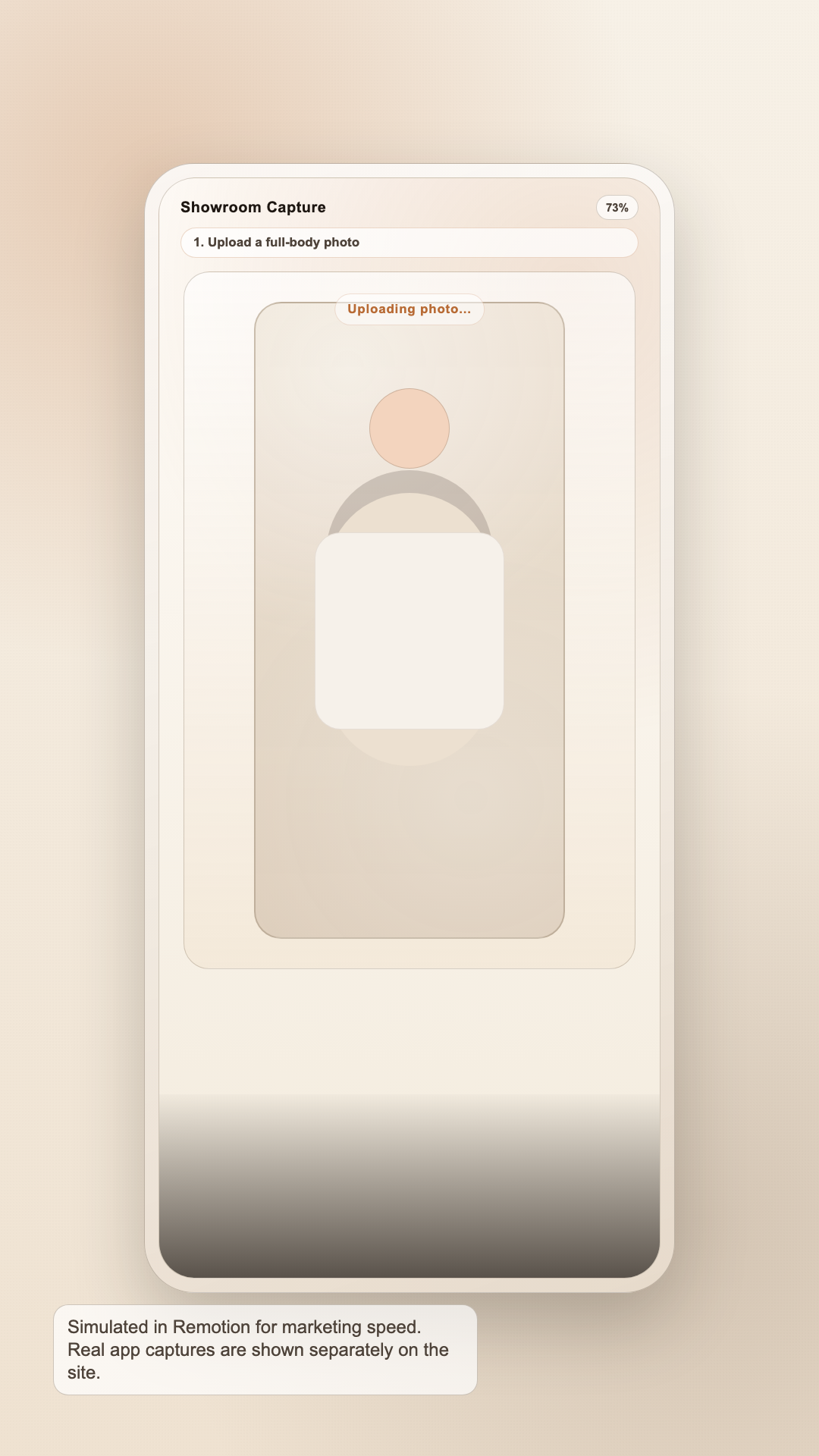 Simulated upload step