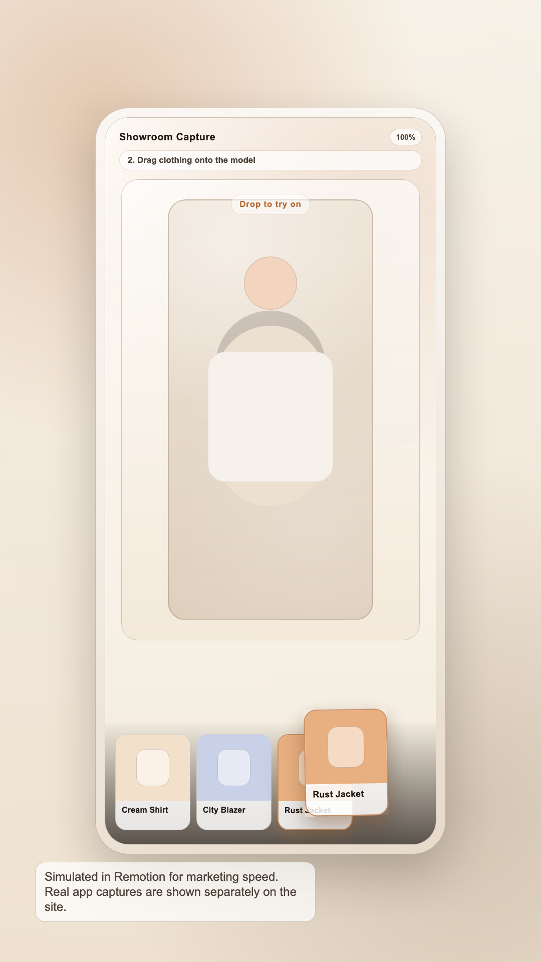 Simulated drag clothing step